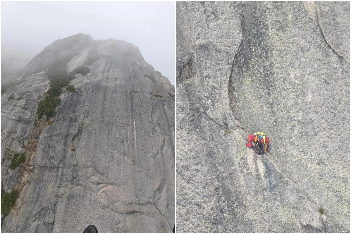 Alpinistas caem e passam a noite pendurados em cinto em pico no Canadá