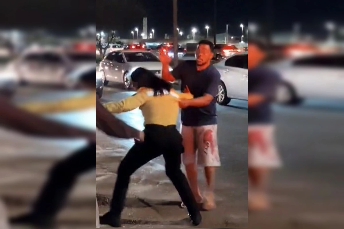 Vídeo: em surto, homem ameaça passageiros e agride agente do Detran-DF