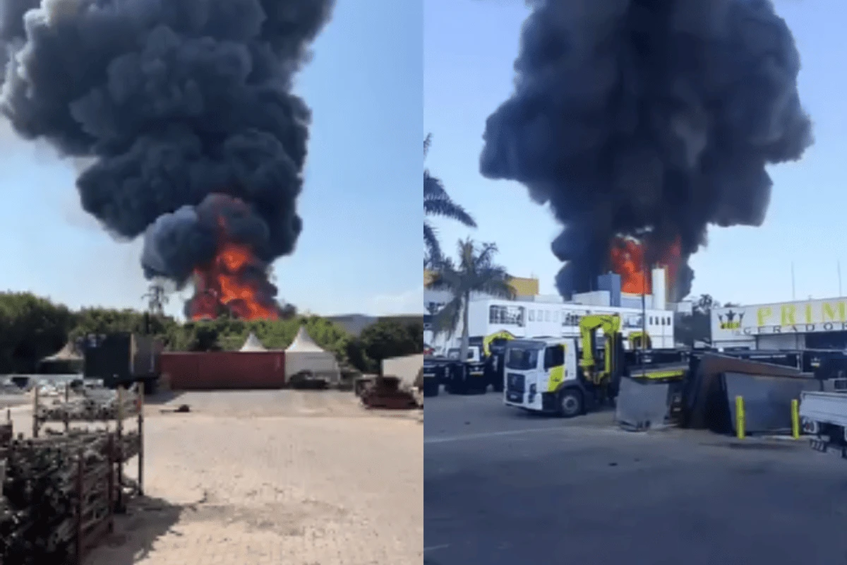 Vídeo: incêndio de grandes proporções atinge indústria em São Bernardo