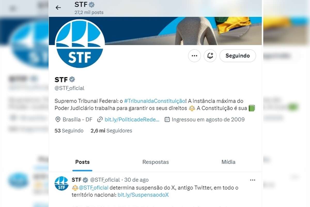 Mesmo proibido, X fica acessível até nos computadores na rede do STF