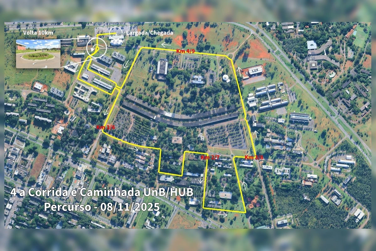 Corrida da UnB altera trânsito na L3 Norte neste sábado. Veja mapa