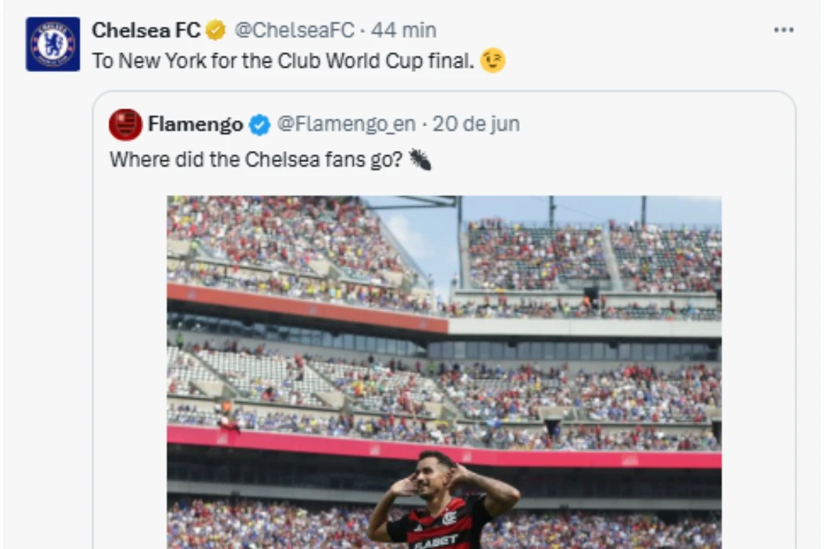 Chelsea devolve provocação do Flamengo após chegar à final. Confira