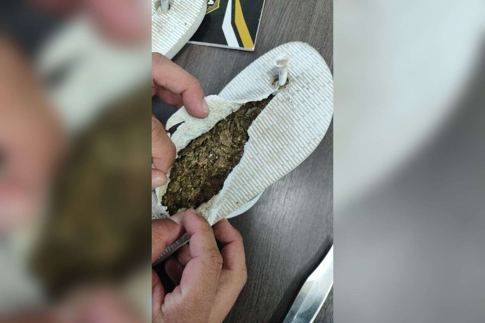 Mãe tenta levar maconha escondida em chinelo para o filho na Papuda