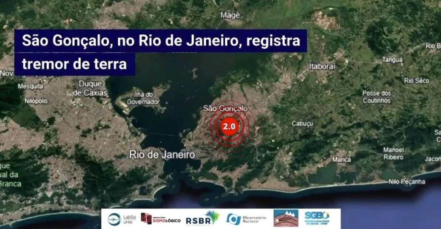 Terremoto de magnitude 2.0 é registrado em São Gonçalo (RJ)