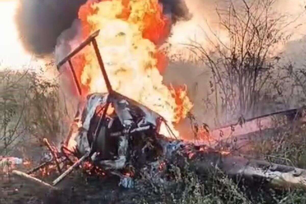 Câmeras registram queda de helicóptero em Caruaru. Veja o vídeo