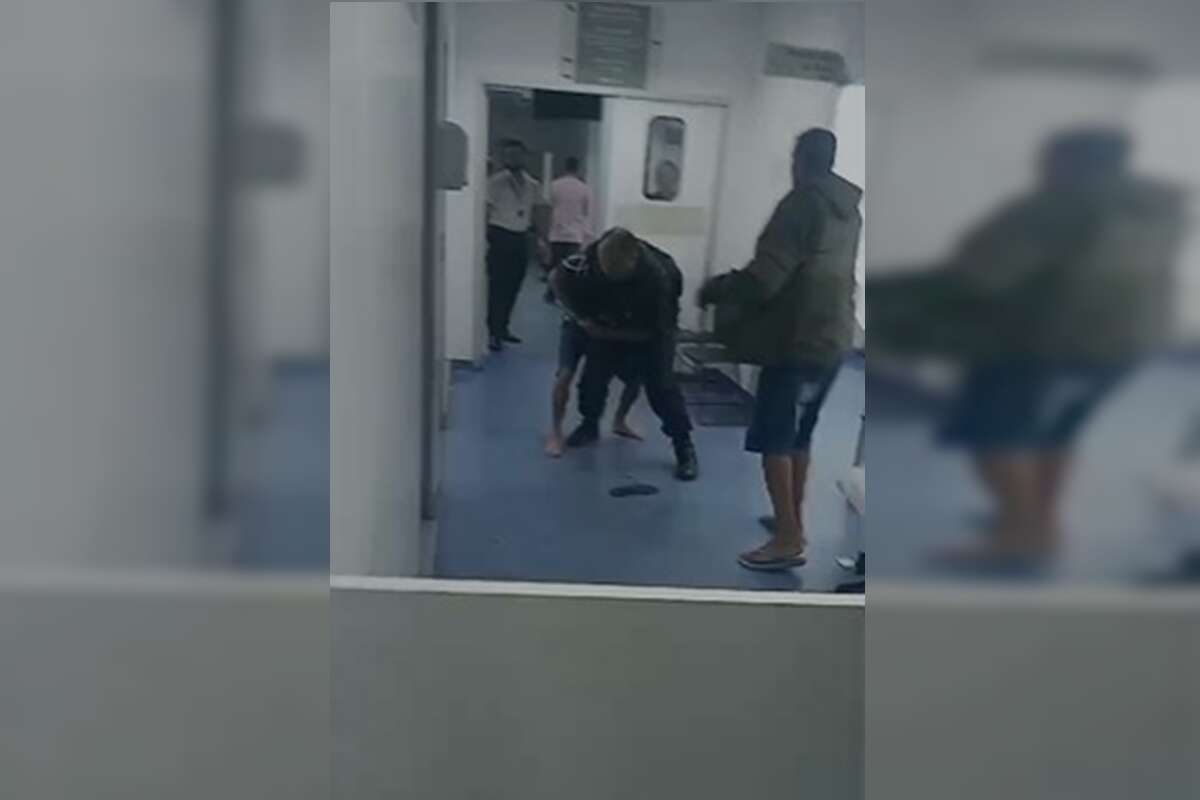 Vídeo: vigilante é agredido e tem celular furtado por paciente em UPA