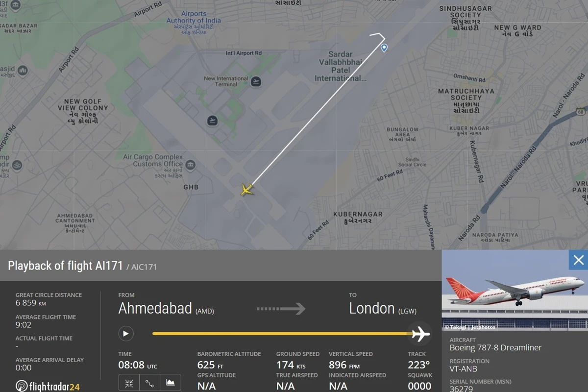 Índia: Boeing 787-8 da Air India subiu apenas 190 metros antes de cair