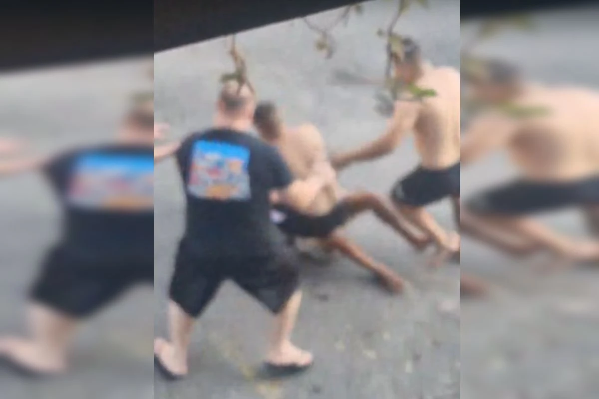 Vídeo: briga brutal entre vizinhos deixa dois feridos e irmãos presos
