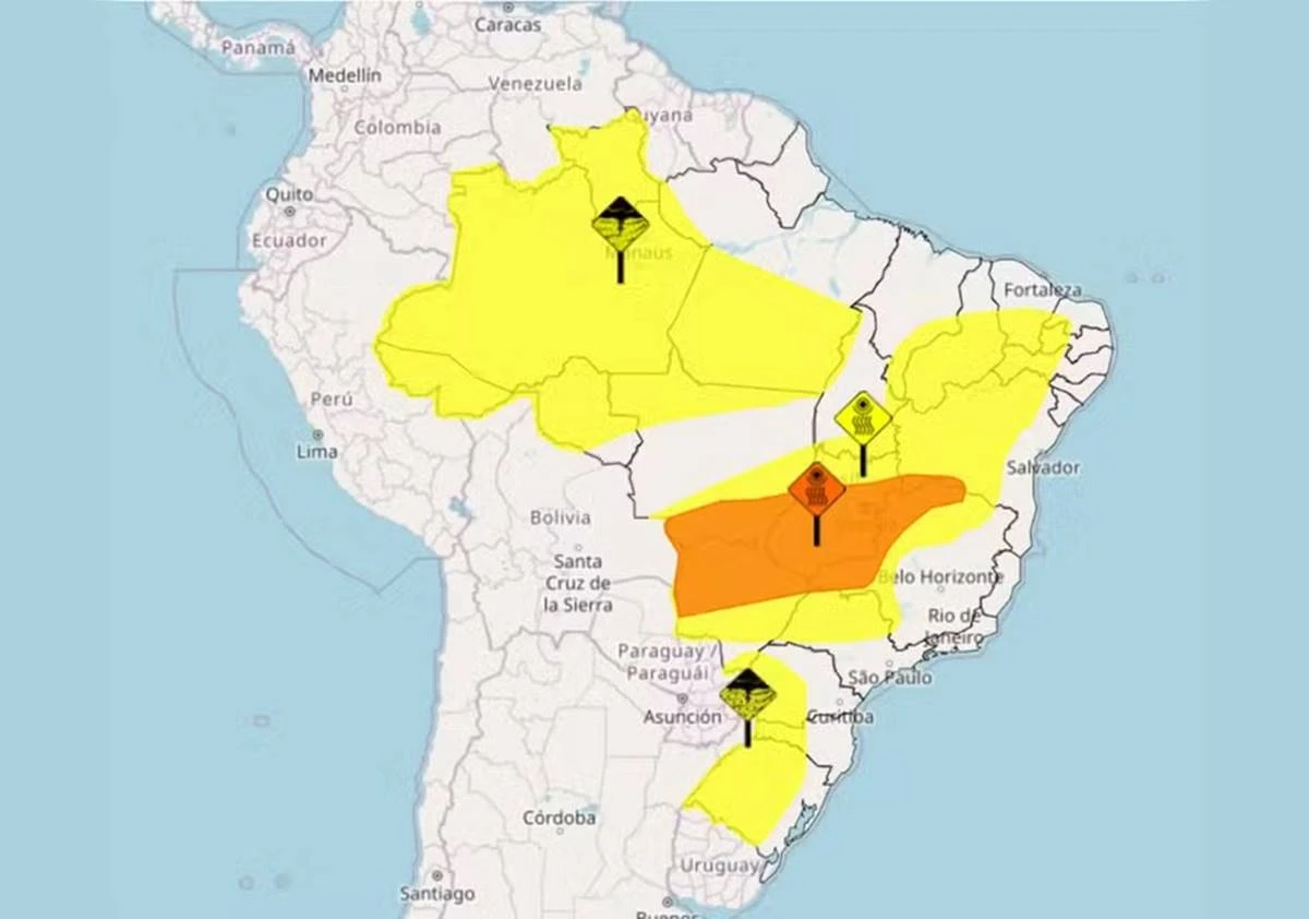 Baixa umidade gera alerta de perigo no centro do país; veja previsão