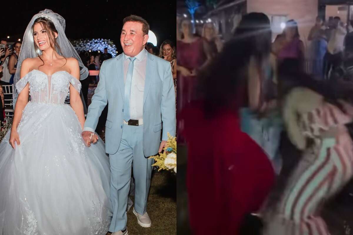 Casamento de Amado Batista tem barraco entre duas mulheres; assista