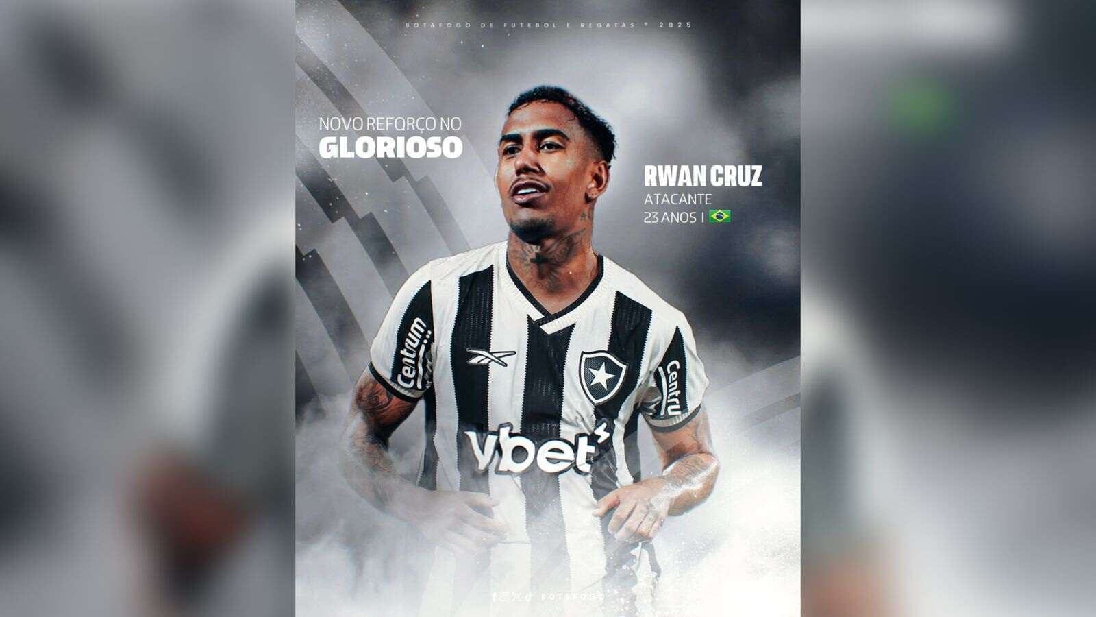 Botafogo anuncia contratação de Rwan Cruz, ex-Vasco e Santos