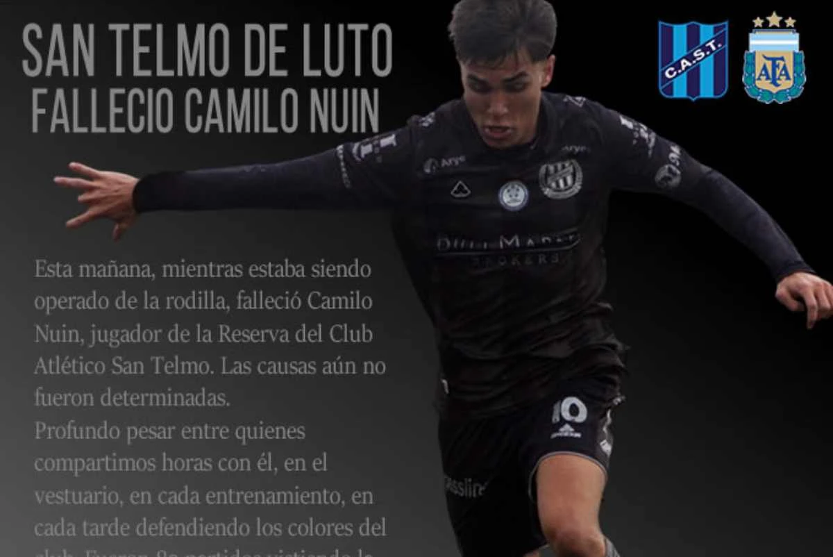 Aos 18 anos, jogador argentino morre durante cirurgia no joelho