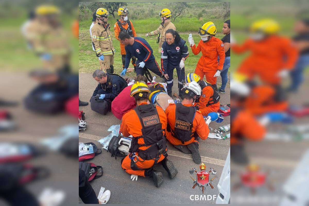 Ciclista é reanimado por 50 minutos após ser atropelado na BR-070