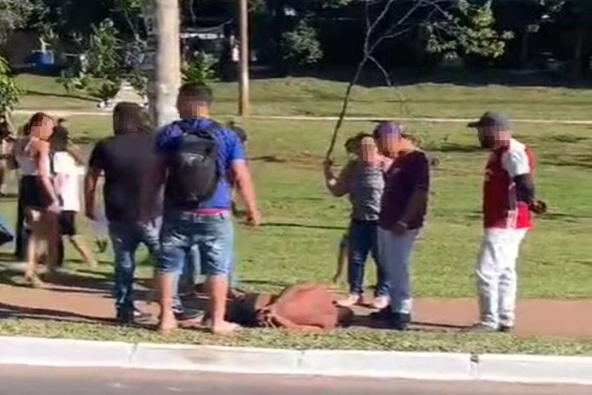 Homem leva taca ao tentar roubar e agredir mulher em feira no DF