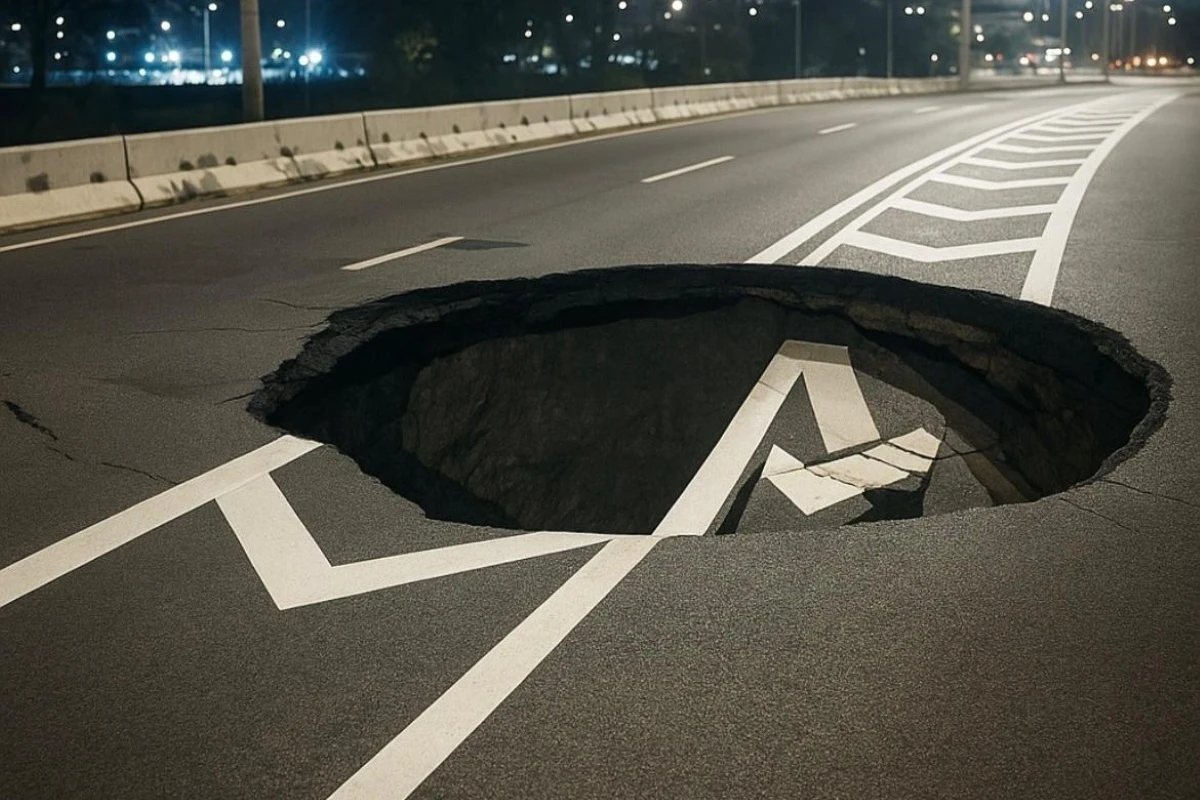 Cratera na Marginal Tietê completa 1 mês sem previsão de reparo