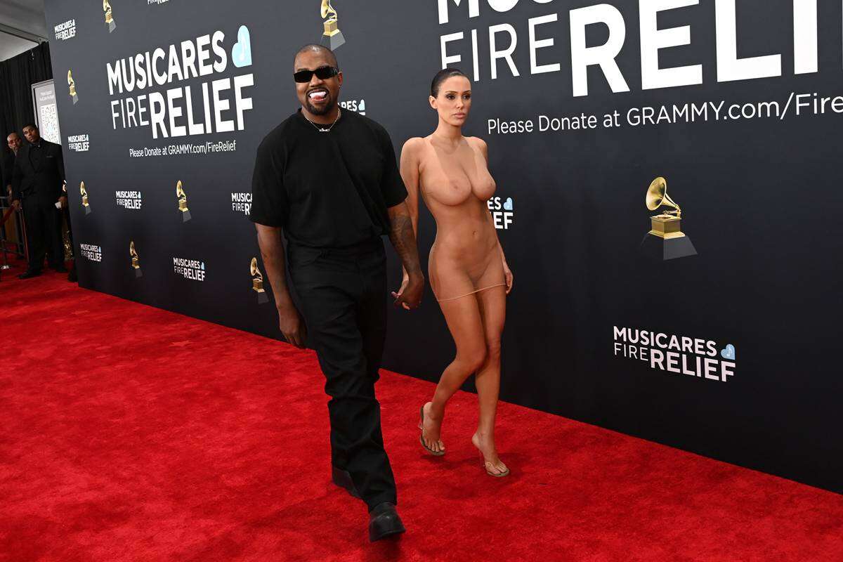 Kanye West pode ter prejuízo milionário após Bianca Censori surgir nua