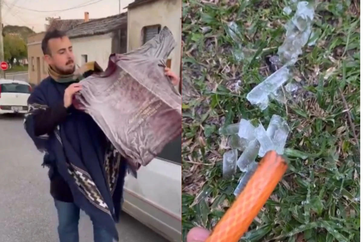 RS: onda de frio abaixo de 0ºC deixa carros e roupas congeladas. Vídeo