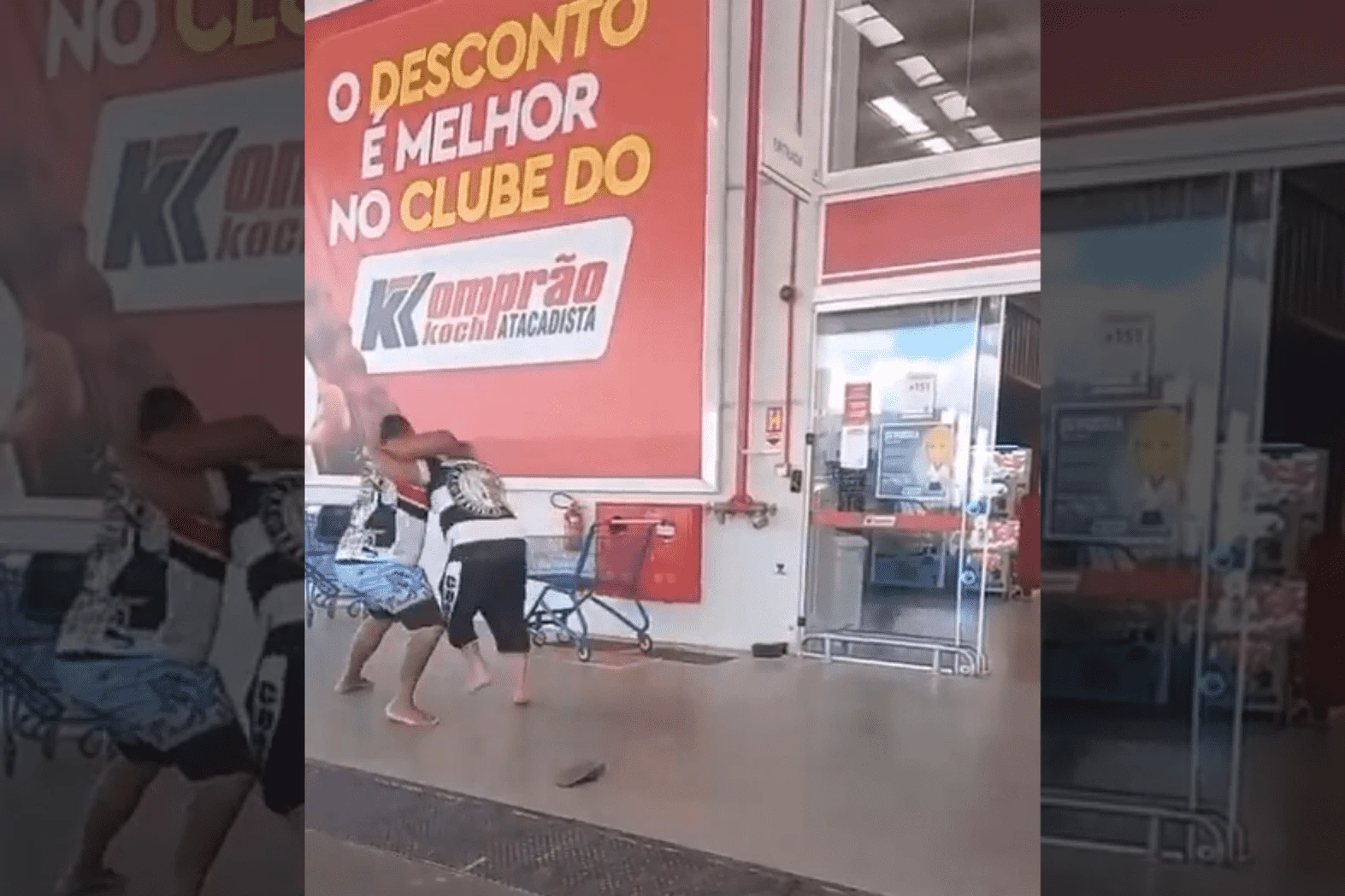 Torcedores de organizadas trocam socos em mercado. Veja vídeo