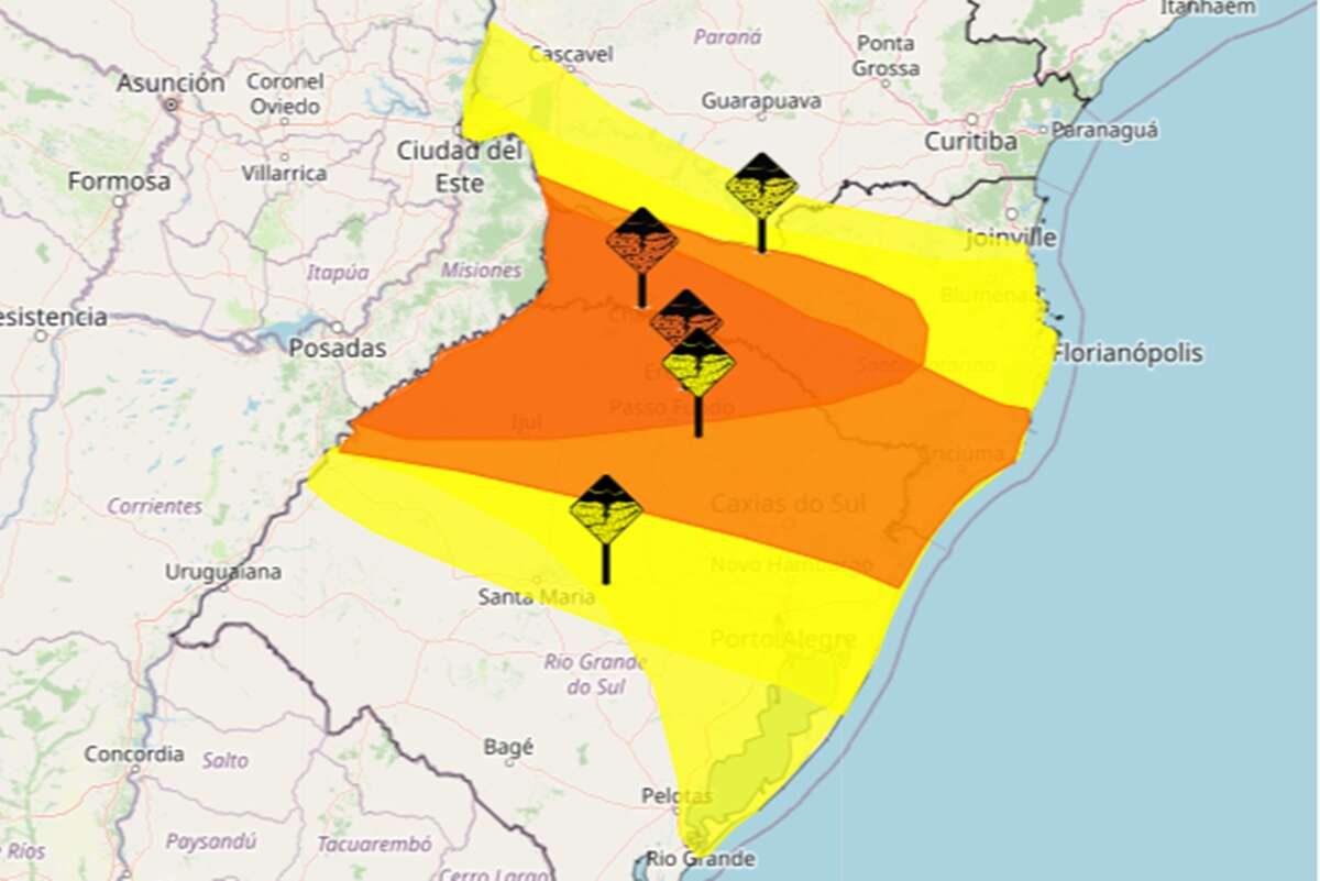Chuva, granizo e vento: RS, SC e PR têm segunda-feira com tempestade