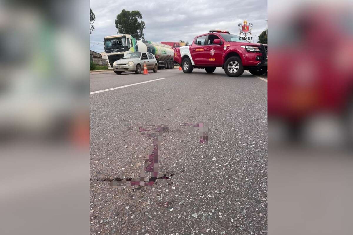 Mulher é atropelada na EPNB e levada ao hospital com ferimentos