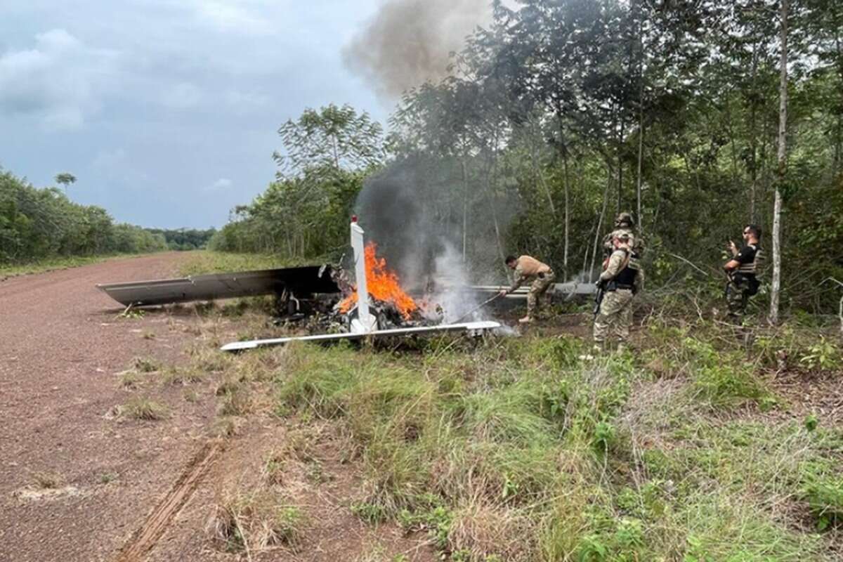 Piloto interceptado com skunk colocou fogo em avião antes de fugir