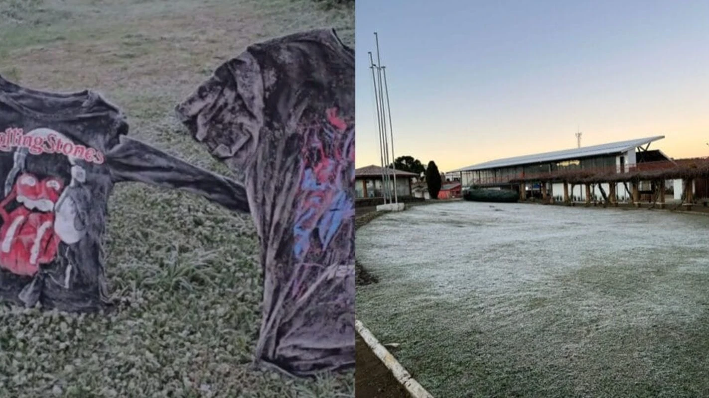 SC registra menor temperatura do ano com carros e camisetas congelados