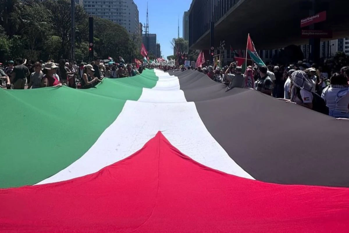 Em apoio à Palestina, manifestantes vão à Paulista pedindo cessar-fogo