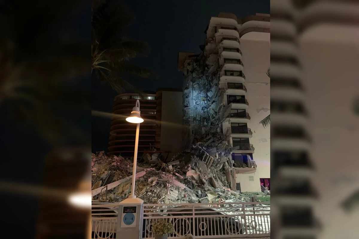 Prédio de 12 andares desaba parcialmente em Miami