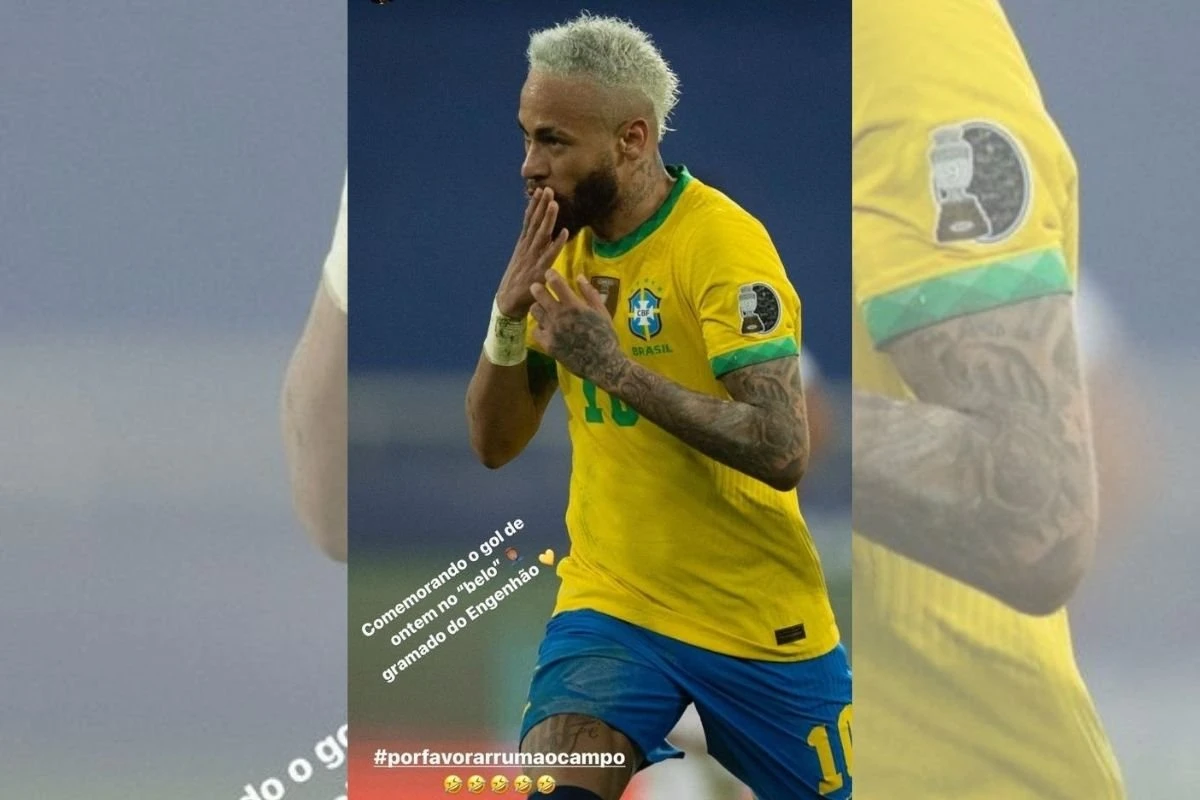 Neymar usa redes sociais para criticar o estado do gramado do Engenhão