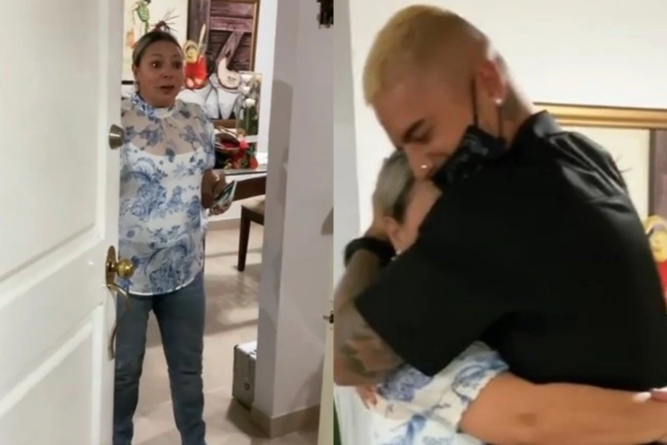 Maluma reencontra mãe após cinco meses longe e compartilha reação dela