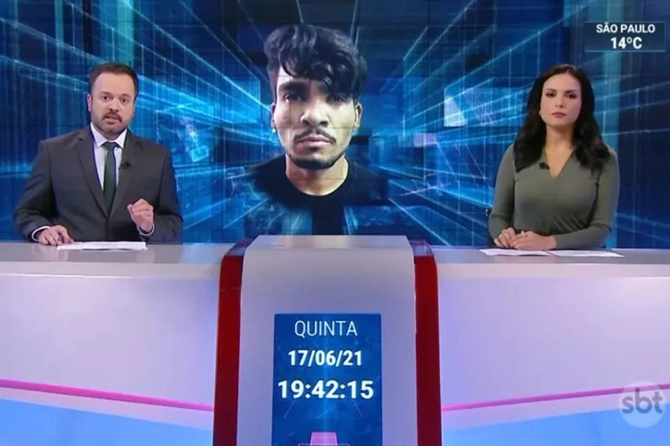 Lázaro Ramos? Âncora do SBT se confunde ao dar notícia de criminoso