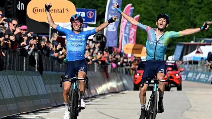 Giro, tripletta italiana in Trentino: vince Scaroni. Del Toro va in crisi ma salva la maglia rosa