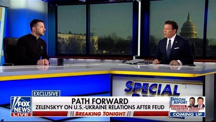 Zelensky a Fox News dopo la lite con Trump: 