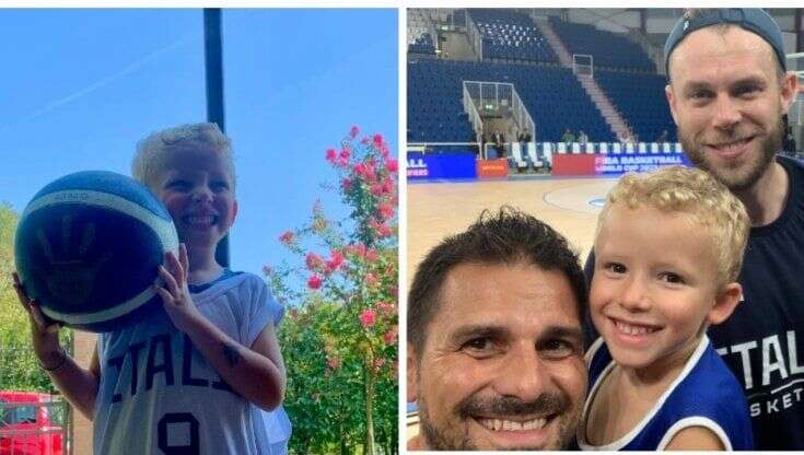 Il piccolo Diego incontra il suo supereroe: Nicolò Melli regala la maglia al super tifoso di 4 anni