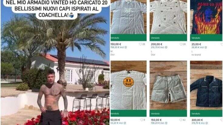 Fedez mette in vendita i suoi abiti usati al Coachella su Vinted e fa sold out in poche ore