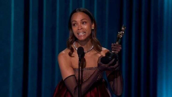 Oscar, Zoe Saldana commossa: 