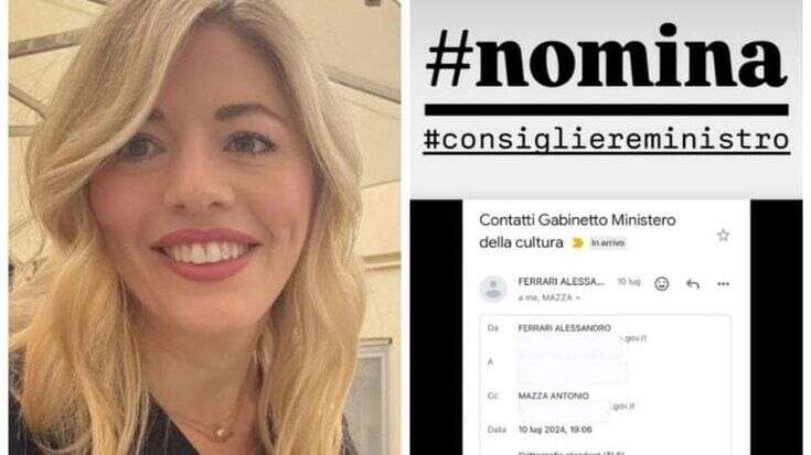 Maria Rosaria Boccia pubblica sui social la mail del ministero: “Contatti per la nomina come consigliera di Sangiuliano”