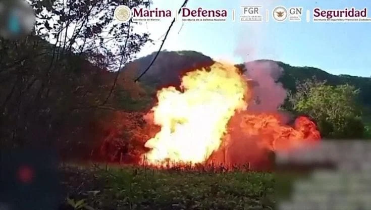 Un laboratorio di droga è stato distrutto dalla Marina militare a Sinaloa, in Messico