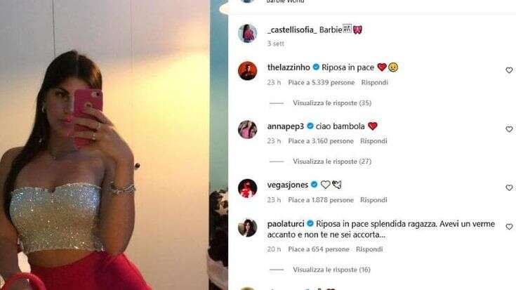 Da Paola Turci a Lazza, il cordoglio dei famosi sotto il post di Sofia Castelli la ragazza uccisa a coltellate dal suo ex