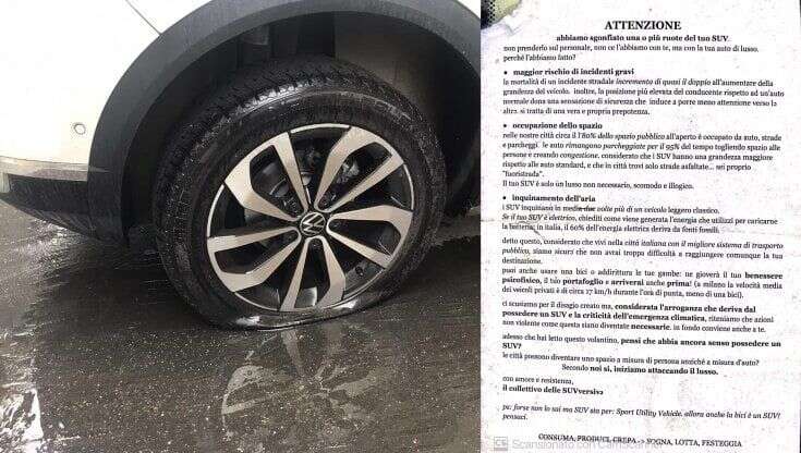 Sgonfiano le ruote ai suv parcheggiati a Milano: blitz di un collettivo ambientalista. E il proprietario di un'auto fa denuncia