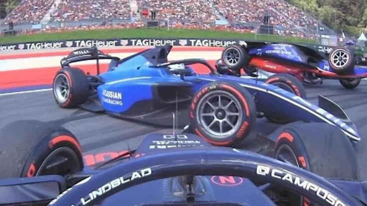 Terribile incidente in Formula 2 in Austria: Meguetounif si cappotta due volte