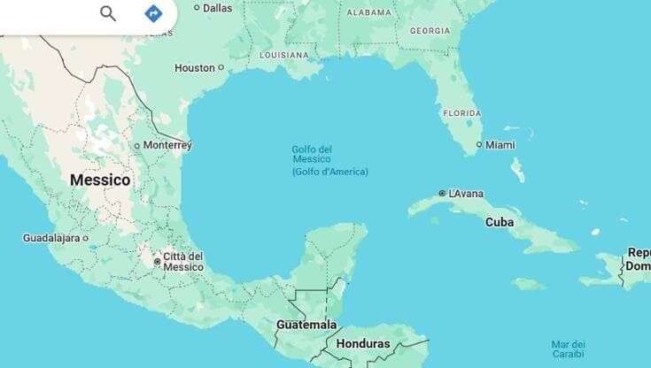 Golfo del Messico o d’America? Cosa troveremo su Google Maps