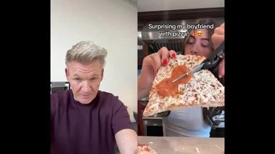 La tiktoker prepara una pizza 