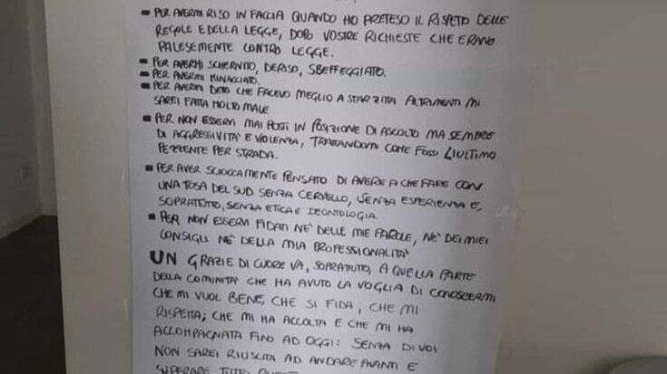 Treviso, dottoressa minacciata abbandona l’incarico e lascia una lettera nell’ambulatorio: “Sei del Sud e senza cervello”