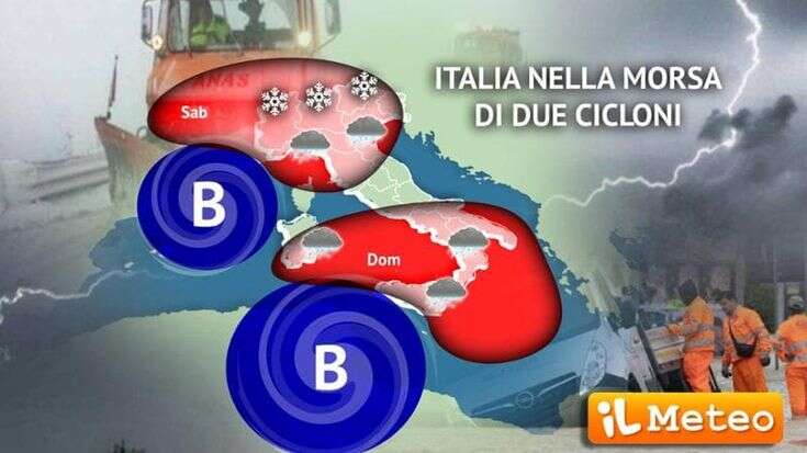 Previsioni meteo, nel weekend l’Italia nella morsa di due cicloni