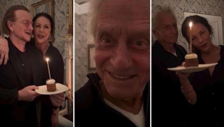 Michael Douglas, compleanno con sorpresa: la moglie Zeta-Jones canta insieme a Bono 