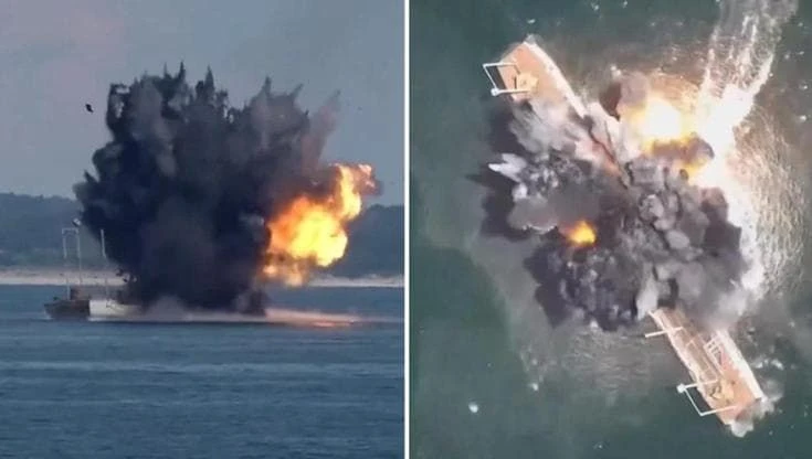 Russia, un nuovo drone navale in azione: distrutta la nave-bersaglio
