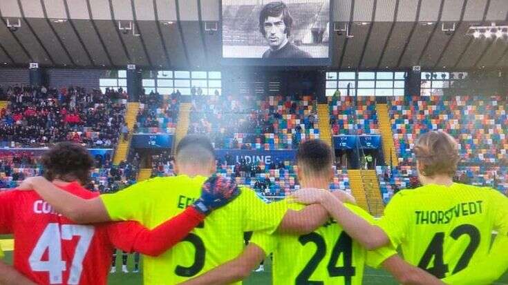 Minuto di silenzio Antonio Juliano, ma sugli schermi dello stadio di Udine appare la foto di Paolo Pulici