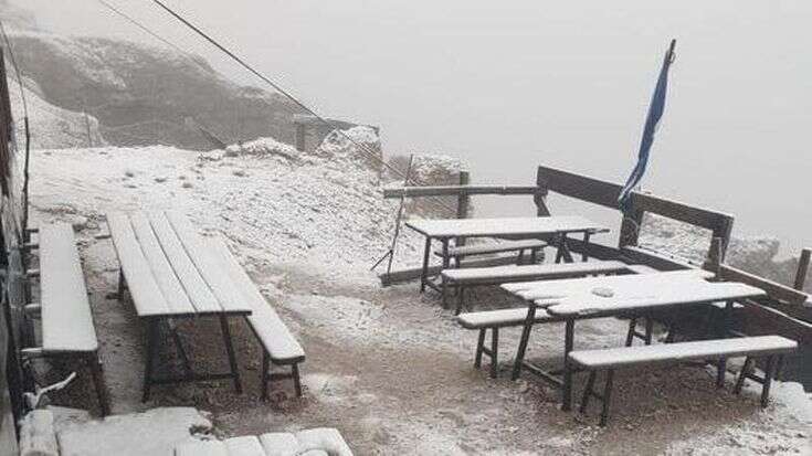 Dopo il caldo record ecco la prima neve sulla Marmolada