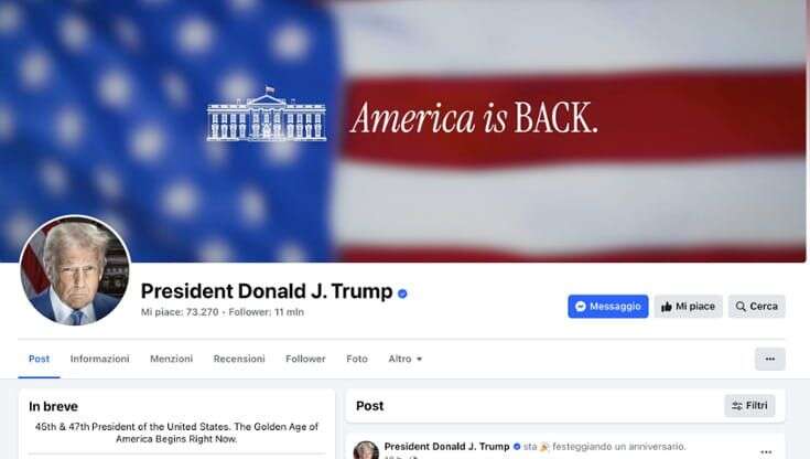 Meta ammette: alcune persone non riescono a smettere di seguire gli account social di Trump